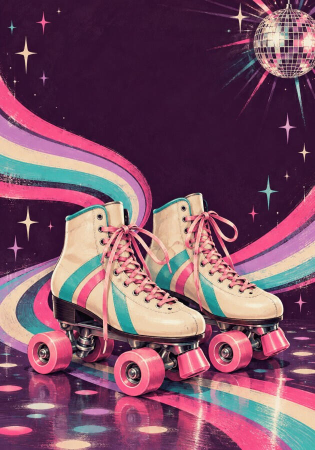 Full front cover of Roller Rink planner